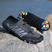 economico Sneakers Casual-scarpe da ginnastica da uomo a piedi nudi - rosso brillante, suola robusta, design senza lacci - perfette per escursioni e avventure all'aria aperta