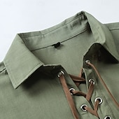 economico Vacanza-Per uomo Camicia Camicia di lino Camicia Estiva Camicia da Spiaggia Semplice Vacanza Casuale Bianco Verde militare Grigio scuro Azzurro Manica Corta Colletto Estate Primavera Abbigliamento Coulisse