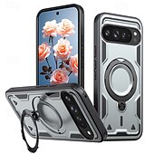 お買い得  その他のスマホケース-電話 ケース 用途 グーグル ピクセル9プロ ピクセル9プロXL ピクセル9 バックカバー スタンド付き 磁石バックル ワイヤレス充電をサポート レトロ風 TPU PC