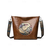 levne Tašky přes rameno-dámská vintage taška přes rameno s embosovaným slonem – crossbody kabelka z umělé kůže s nastavitelným popruhem, běžné cestování a každodenní kabelka