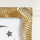 cheap Picture Frames-Ramadan Gold Resin Photo Frame, Vintage Picture Frame 4x6, 5x7, 6x8 Inch, Horizontal and Vertical Display, Islamic Festive Home Decor for Bedroom, Study, Office Desk