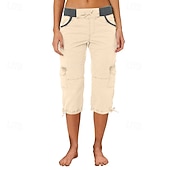 economico pantaloni cargo da donna-Per donna Pantaloni capri Pantaloni da paracadute Moda Streetwear Lunghezza al polpaccio Naturale Blocco di colori Coulisse Tasca Comodo All'aperto Confortevole Streetwear Uscire Rosso arancione