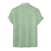 halpa Geometric Pattern-Miesten Geometrinen Raidoitettu Paita Rento paita Button Up paita Lyhythihainen Muoti rento Loma Pyhäpäivä Katuvaatteet Kesä Sänkyjen avaus 3D-tulostus kauluspaidat Edessä yksi tasku Vaalea purppura