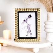 abordables Cadres photo-cadre photo décoratif floral 3D doré, cadre ovale de 5,7 pouces &amp;Cadre rectangulaire 4x6 pouces, cadre photo de table en résine, affichage horizontal et vertical pour la décoration intérieure et les