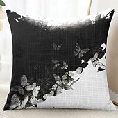 billige blomster- og plantestil-Sommerfugl Blomster Dekorative Kasteputer Deksel 1PC Myk Firkantet Sofa Putevare Putevar Soverom Stue Sofa Stol