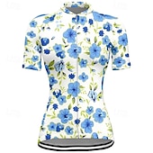 abordables Maillots de mujer-Mujer Maillot de Ciclismo Flor Manga Corta Bicicleta Camiseta Maillot con 3 bolsillos traseros MTB Bicicleta Montaña Secado rápido Diseño Anatómico Capilaridad Transpirable Deportes Amarillo Rosa Azul