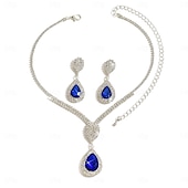 levne Sady šperků-Svatební šperky Soupravy 2 Umělé diamanty 1 x náhrdelník Náušnice Dámské Elegantní Sladký Půvab Klasika láska Drahocenný Sada šperků Pro Svatební Práce Dar