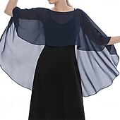 abordables enveloppes d&#039;invité de mariage-Écharpe Femme Élégant Sans manches Chiffon Boléros de Mariage Avec Couleur unie Pour Soirée Printemps &amp; Été