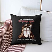 baratos Capa de almofada de férias-Capa de Almofada Decorativa de Páscoa 1PC Cavaleiros Templários Capa de Almofada Quadrada Macia para Quarto Sala de Estar Sofá Cadeira