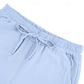 economico Classico-Per uomo Shorts Shorts di Lino Pantaloncini Estivi Shorts da Spiaggia Tasca Coulisse Elastico in vita Semplice Comodità Traspirante Lunghezza al ginocchio All&#039;aperto Casuale Quotidiano Moda Stile