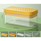 economico Accessori ghiaccio-vaschetta per cubetti di ghiaccio con coperchio &amp;contenitore, stampo per cubetti di ghiaccio con 32/64 cubetti, vaschette per ghiaccio impilabili per congelatore con fondo in silicone a sgancio