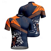 baratos Camisolas masculinas-Homens Camisa para Ciclismo Tigre Manga Curta Moto Camiseta Camisa / Roupas Para Esporte com 3 bolsos traseiros Ciclismo de Montanha Secagem Rápida Design Anatômico Capilaridade Respirável Esportes
