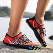 economico Sneakers Casual-scarpe da ginnastica da uomo a piedi nudi - rosso brillante, suola robusta, design senza lacci - perfette per escursioni e avventure all'aria aperta