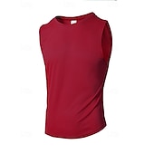 preiswerte Fitness Tank-Tops-Herren Tank Top Weste Unterhemd Ärmelloses Shirt Ärmellos Rundhalsausschnitt Sommer Einfach Mode Designer Basic Urlaub Straße Ausgehen Schwarz Weiß Wein Top T-Shirt für Herren