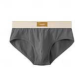 abordables Boxers homme-Homme 1 Pièce Culottes Basiques Slip Patchwork Polyester Respirant Doux Confortable Uni Taille Basse Noir Marron
