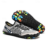 economico Sneakers Casual-scarpe da ginnastica da uomo a piedi nudi - rosso brillante, suola robusta, design senza lacci - perfette per escursioni e avventure all'aria aperta
