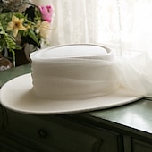 baratos Chapéu de Festa-Chapéus Lã Formal Aniversário Vintage Com Tule Capacete Chapéu