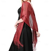 abordables enveloppes d&#039;invité de mariage-Écharpe Femme Élégant Sans manches Polyester Boléros de Mariage Avec Couleur unie Pour Soirée Printemps &amp; Été
