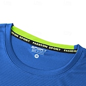 preiswerte Lässige T-Shirts für Herren-Herren T-Shirt Kurzarmshirt Kurzarm Rundhalsausschnitt Frühling &amp; Herbst Einfarbig Mode Designer Schnelltrocknend reflektierende Streifen Urlaub Straße Ausgehen Blau Marineblau Schwarz Top T-Shirt