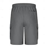 baratos Clássico-Homens Bermuda Cargo Calção Shorts de verão Com Cordão Cintura elástica Bolso multi Tecido Conforto Vestível Comprimento do joelho Ao ar livre Esporte Diário Moda Casual Preto Azul