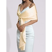 billige bryllup gjesteomslag-Sjal til kvinner Elegant Ermeløs Polyester Bryllup Wrap Med Ren Farge Til Fest Vår sommer