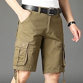 economico Classico-Per uomo Pantaloncini cargo Shorts Pantaloncini Estivi Multi-tasche Tasca con Patta Semplice Comodità Indossabile Lunghezza al ginocchio All&#039;aperto Sport Quotidiano Moda Casual Nero Giallo