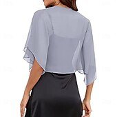 abordables enveloppes d&#039;invité de mariage-Écharpe Femme Élégant Sans manches Polyester Boléros de Mariage Avec Couleur unie Pour Soirée Printemps &amp; Été