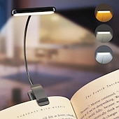 abordables Luces de lectura-1 lámpara de lectura con clip de carga para el ojo, sin parpadeo, 12 luces LED, luz de lectura nocturna para dormitorio, carga USB