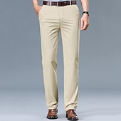 economico Sottile-Per uomo Pantaloni Pantaloni Eleganti Chinos Tasca Bottoni Semplice Comodità Quotidiano Affari Lavoro Moda Stile Classico Bianco Giallo Micro-elastico