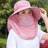 baratos aquecimento e resfriamento-chapéu de sol de verão com cobertura total do rosto, proteção uv, aba larga, boné refrescante para mulheres &amp;homens, ciclismo, ao ar livre, colheita de chá