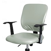 preiswerte Wasserdichte Abdeckung-Stretch-Stuhlbezüge für Computerstühle, wasserdicht, Kunstleder, geteilter Bürostuhlbezug, Gaming-Sessel, Sitzbezug, schmutzabweisend, abnehmbar