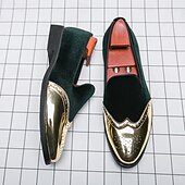 preiswerte Männer Schuhe-Männer Mardi Gras rote Samt und goldene Akzent Slipper – luxuriöse Slipper für Karneval Partys und elegante Veranstaltungen