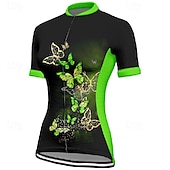 cheap Women&#039;s Jerseys-Women&#039;s Cycling Jersey Short Sleeve Bike Tee Tshirt Jersey with 3 Rear Pockets Mountain Bike MTB Breathable Quick Dry Anatomic Design Wicking Blue Fuchsia Orange Butterfly Sports Clothing Apparel