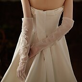 preiswerte Handschuhe für die Party-Gitter Ellenbogen Länge Handschuh Elegant / Süßer Stil Mit Stickerei Hochzeit / Party-Handschuh