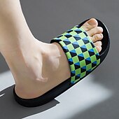 abordables Sandales décontractées-sandales à enfiler géométriques vibrantes pour hommes – chaussures d&#039;été décontractées pour la plage et la piscine