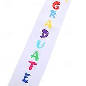economico Decorazione di Laurea-stola unisex per laurea per bambini, fascia semplice per laurea, stola d&#039;onore per studenti, fascia per cerimonia di laurea per bambini, stola floreale in raso per scuola materna e asilo
