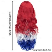 economico Parrucche di Carnevale-Parrucche sintetiche Ondulato Tessitura riccia Taglio scalato Con frangia A macchina Parrucca 28 pollici A1 A2 A3 A4 A5 Capelli sintetici Per donna Classico Comodo Colore Graduale e Sfumato