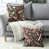 cheap Floral &amp; Plants Style-Mushroom Plant Decorative Toss Pillows Cover 1PC Soft Square Couch Cushion Case Pillowcase for Bedroom Livingroom Sofa Chair