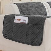 abordables Housse de canapé-Housse de canapé imperméable pour coussin de canapé, housse de protection de meubles résistante à l&#039;eau avec bâtons en mousse et sangles élastiques pour animaux de compagnie et chats