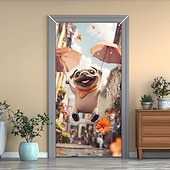 billiga Dörröverdrag-Rolig djur dansande dörrdekorationer dörröverdrag dörrgobeläng dörrgardin dekoration bakgrund inomhus/utomhus dörrbanner för främre dörr bondgård