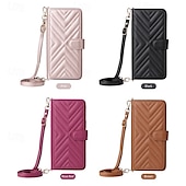 Χαμηλού Κόστους iPhone Θήκες-τηλέφωνο tok Για iPhone 16 Pro Max Plus iPhone 15 Pro Max Plus iPhone 14 13 12 11 Pro Max Plus Αναποδογυρίστε το κάλυμμα με βάση στήριξης με τον Lanyard με λουράκι καρπού Ρετρό TPU PU δέρμα