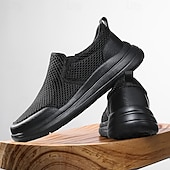 billiga Slip-ons och loafers till herrar-moderna slip-on-sneakers för män, grå mesh med elastisk slingring, snygga och bekväma urbana skor