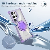 abordables Coques Samsung-téléphone Coque Pour Samsung Galaxy S24 Ultra Plus S23 Ultra Plus S22 Plus Ultra Coque Arrière avec Support Magnétique Antichoc Rétro PC