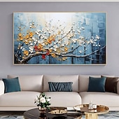 preiswerte Blumen-/Botanische Gemälde-abstraktes Ölgemälde mit Blütenbaum auf Leinwand, großes Wandkunst-Landschaftsölgemälde, handgemalt, minimalistisches Blumenlandschaftskunstgemälde, handgefertigtes individuelles Gemälde für