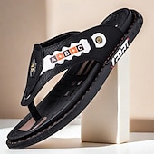 preiswerte Urlaubsandalen-Sportliche Flip-Flops aus Kunstleder für Herren mit sportlichem Logodetail – strapazierfähiges, lässiges Sommerschuhwerk für aktives Tragen