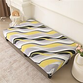 baratos Capa do sofá futon.-capa de sofá sem braços em tecido jacquard, capa de sofá para decoração de ano novo, protetor elástico, capa de banco