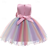 お買い得  おとぎ話のテーマドレス-子供 女の子 ドレス コスプレドレス プリンセスドレス ユニコーン フラワー ノースリーブ 性能 パーティー コスプレ衣装 メッシュ かわいいスタイル 愛らしい コスチューム ポリエステル ミディ パーティードレス チュールワンピース 春 秋 4年以上 ピンク パープル ライトブルー