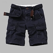 baratos Clássico-Homens Bermuda Cargo Shorts camuflados Shorts de verão Botões Bolso multi Bolso com aba Tecido Côr Camuflagem camuflagem Conforto Vestível Comprimento do joelho Ao ar livre Esporte Diário Moda Casual