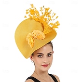 voordelige Hoeden &amp; Hoofdstukken-Helm Veren Bruiloft Avond Feest Elegant Bruiloft Met Veer Helm Hoofddeksels