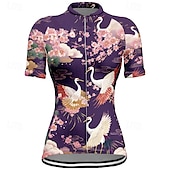 abordables Maillots de mujer-Mujer Maillot de Ciclismo Animal Flor Manga Corta Bicicleta Camiseta Maillot con 3 bolsillos traseros MTB Bicicleta Montaña Secado rápido Diseño Anatómico Capilaridad Transpirable Deportes Negro Rojo